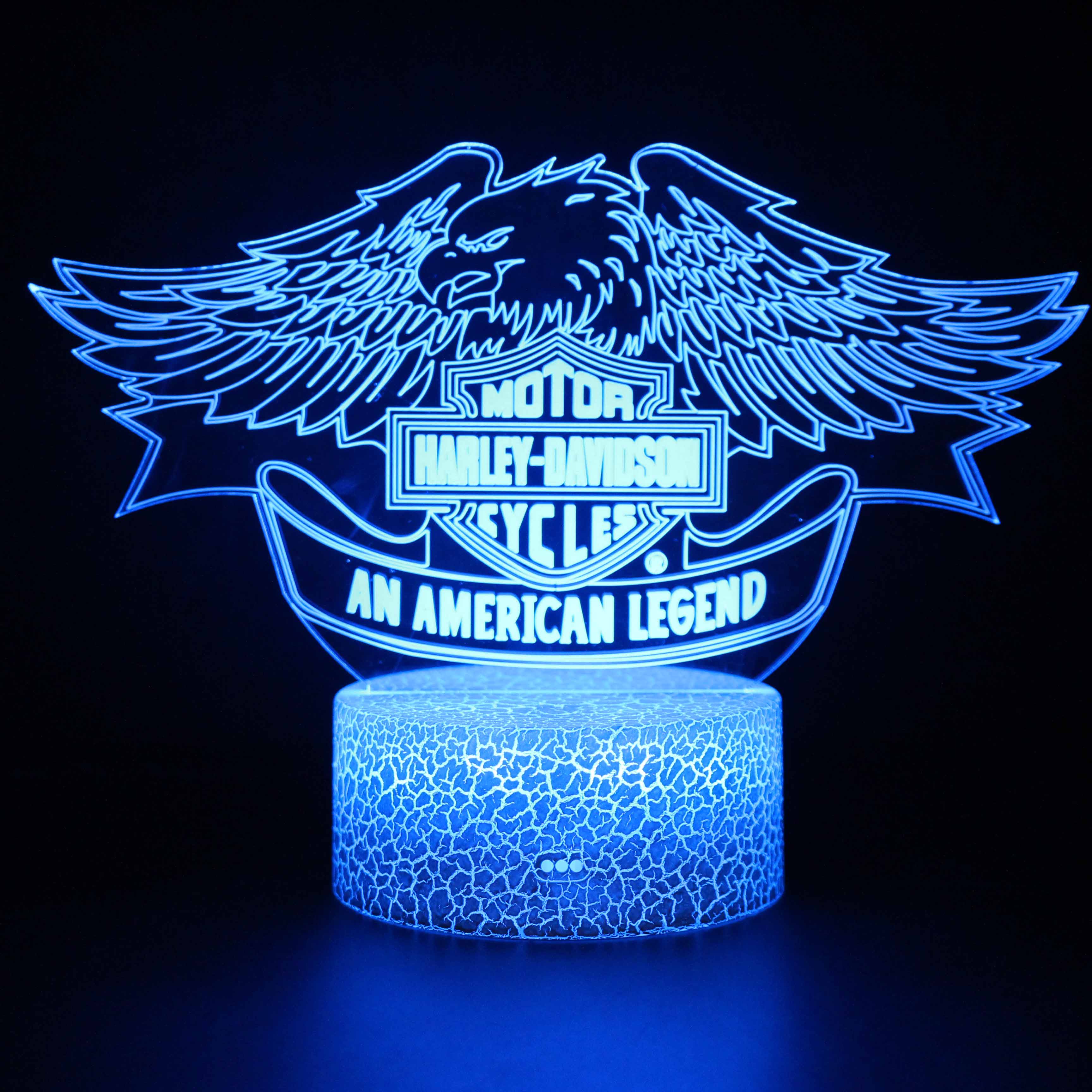 Image of Harley-Davidson Team Logo 3D Optical Illusion Lamp