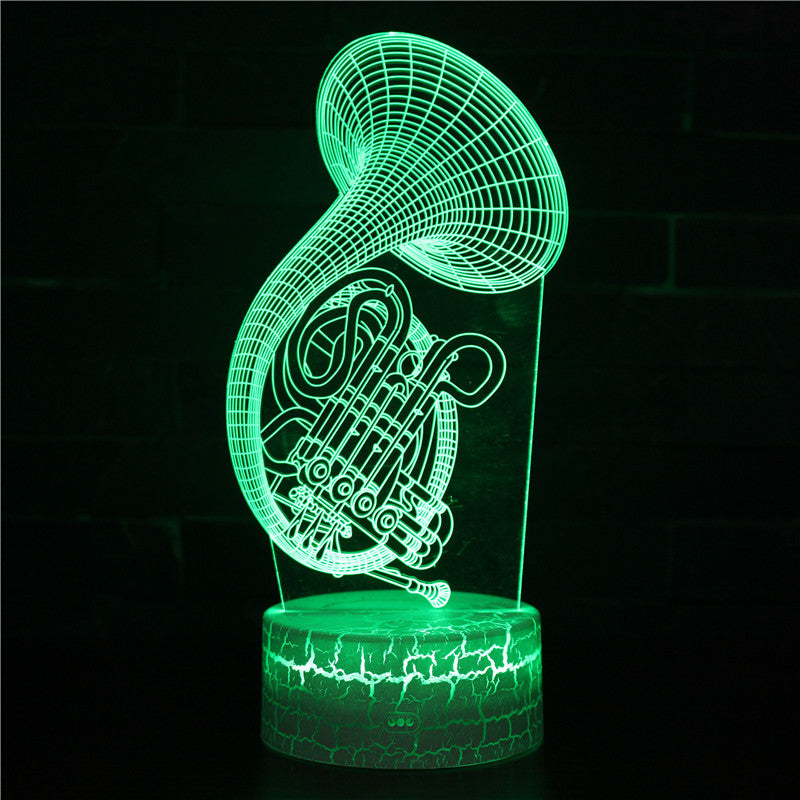 Image of French Horn 3D Optical Illusion Lamp