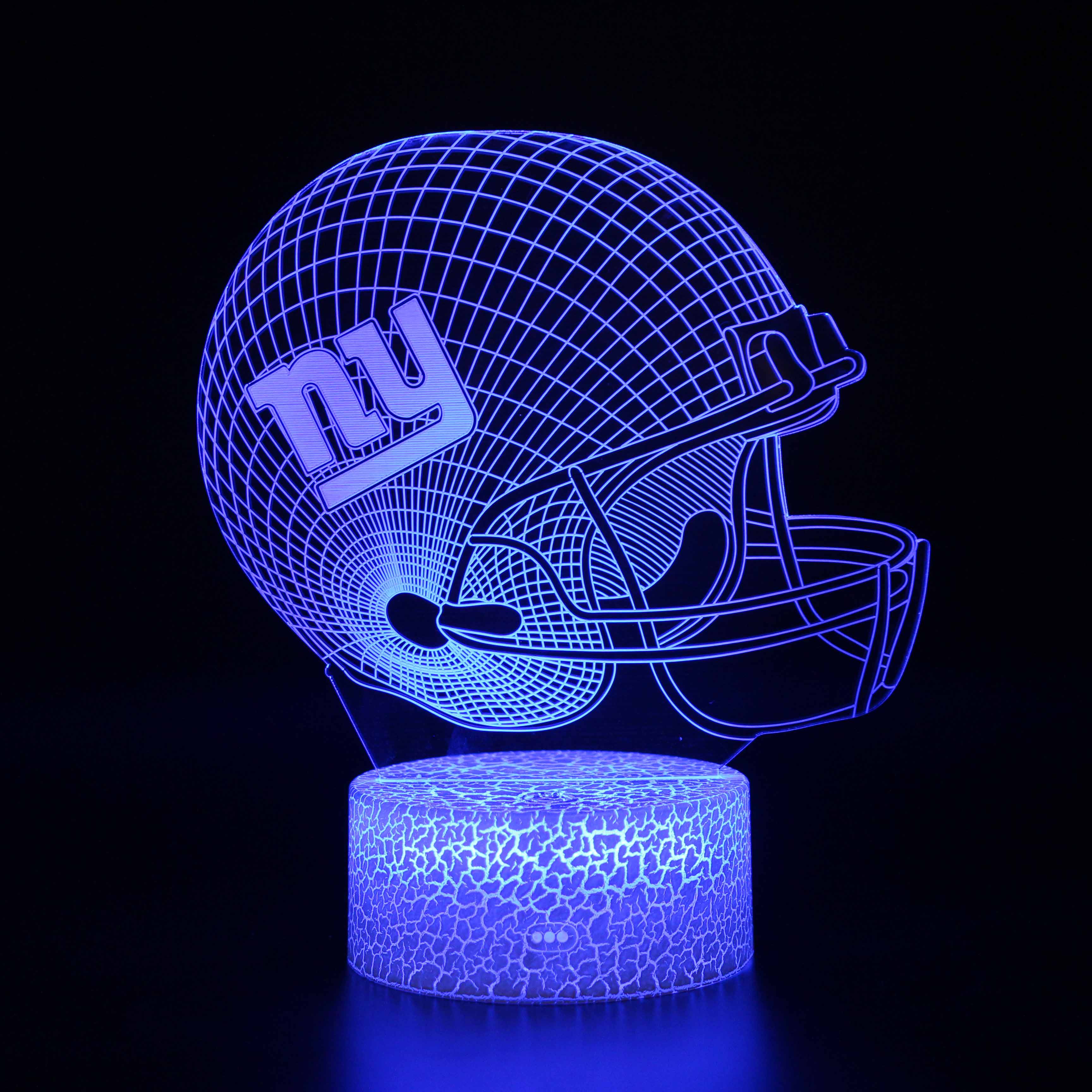 Image of New York Giants Football Helmet 3D Optical Illusion Lamp