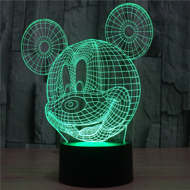 Image of Mickey Mouse 3D Optical Illusion Lamp