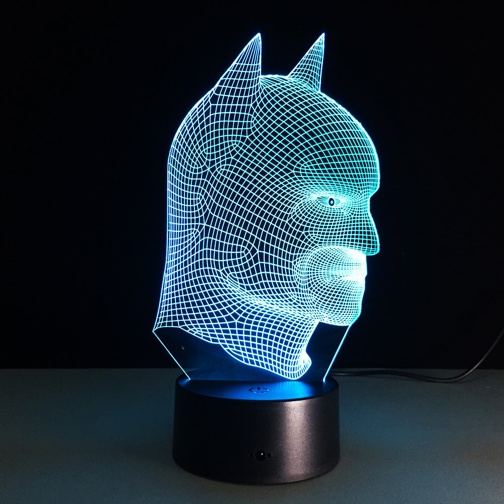 Image of DC Comics Inspired Batman Realistic Head 3D Optical Illusion Lamp