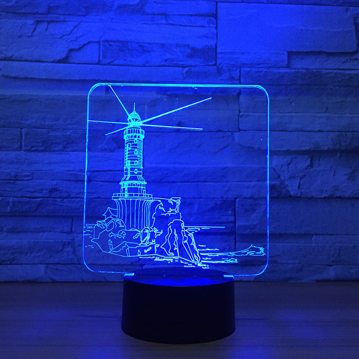Dutch Windmill 3D Optical Illusion Lamp — 3D Optical Lamp