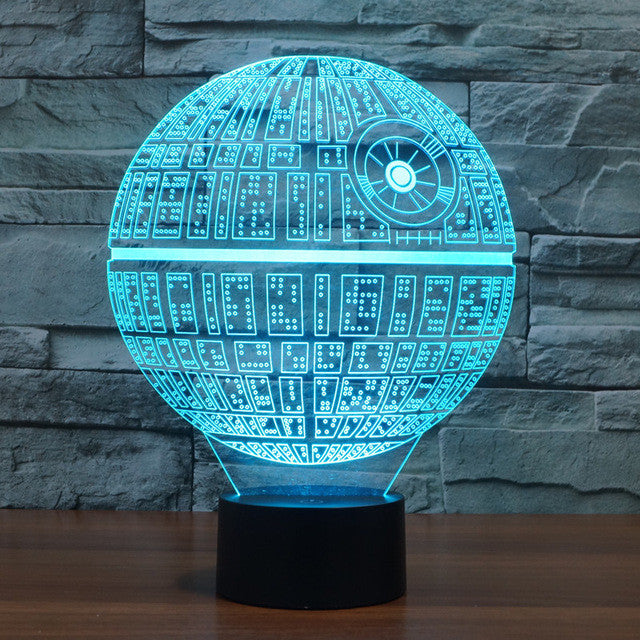 Image of Star Wars Inspired Death Star 3D Optical Illusion Lamp