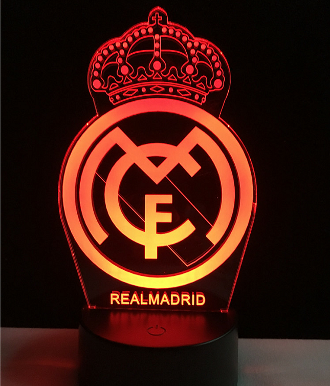 Real Madrid logo LOGO touch 3D colorful Nightlight lamp ...