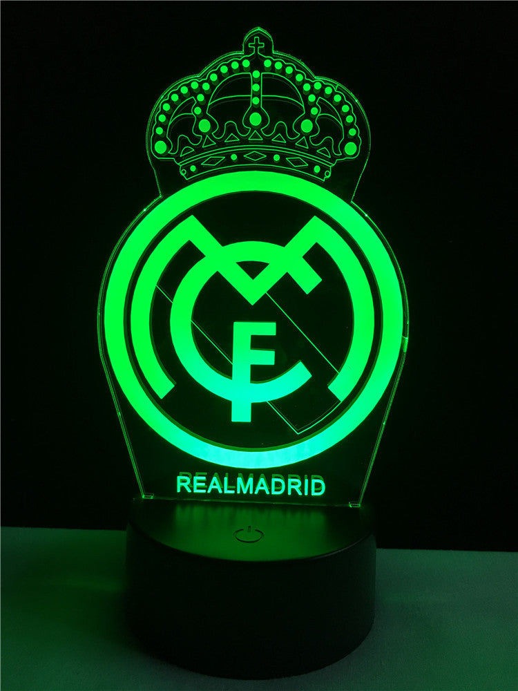 Real Madrid logo LOGO touch 3D colorful Nightlight lamp ...