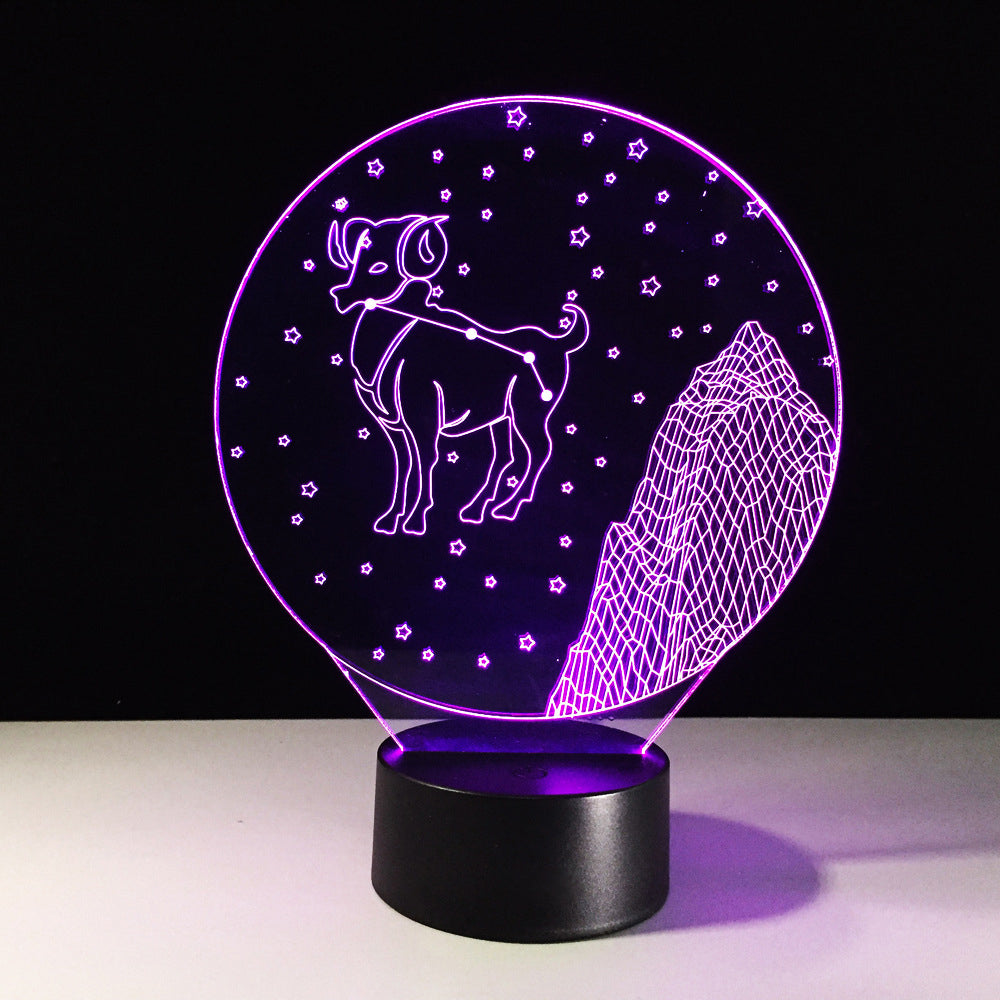 Aries Horoscope 3D Optical Illusion Lamp – 3D Optical Lamp