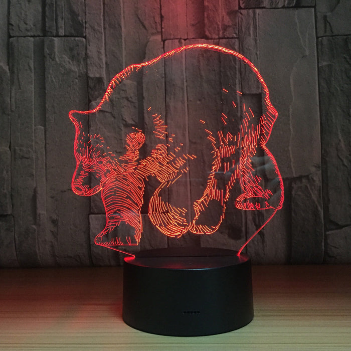 Walking Bear 3D Optical Illusion Lamp — 3D Optical Lamp