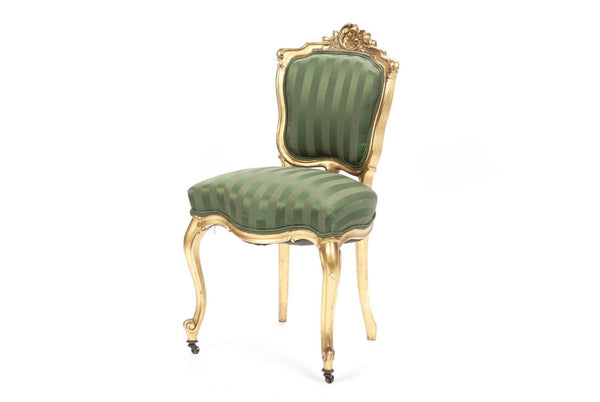 Louis XV Style Gold Gilt Parlor Chair Armchair 