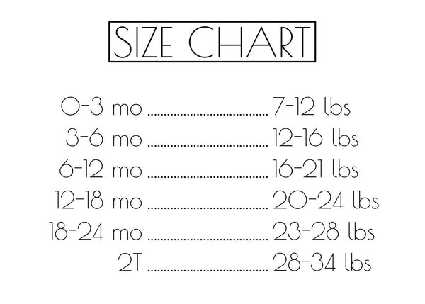 Size Chart – Little One Shop Co.