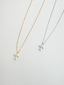 Petite Rhinestone Cross Necklace