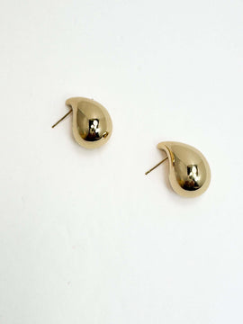 Gold Teardrop Post Earrings