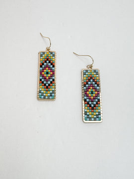 Tribal Beaded Drop Earrings