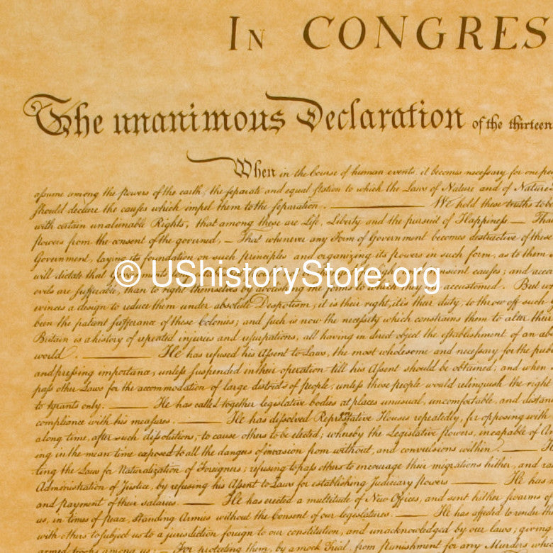 Declaration Of Independence Replica Big 23 X 29 Parchment Poster