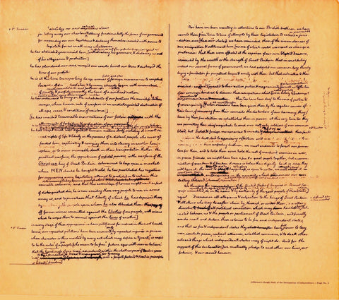 The declaration of independence draft