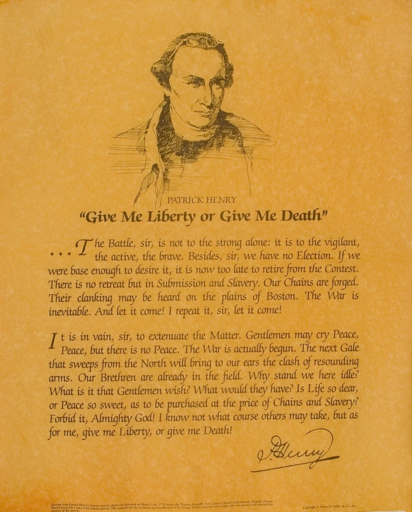 patrick henry give me liberty