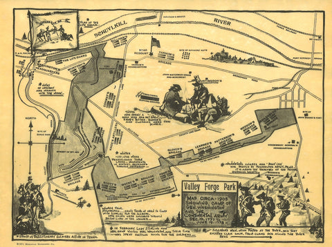 Valley Forge Park Map - Washington's Camp – store.ushistory.org