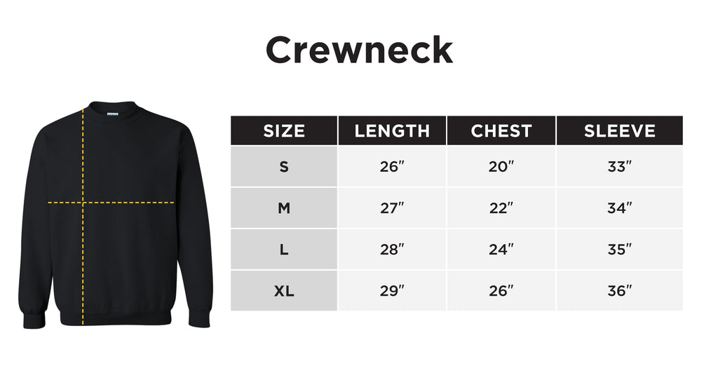 Crewneck Size Chart