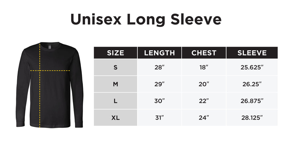 Long Sleeve Size Chart