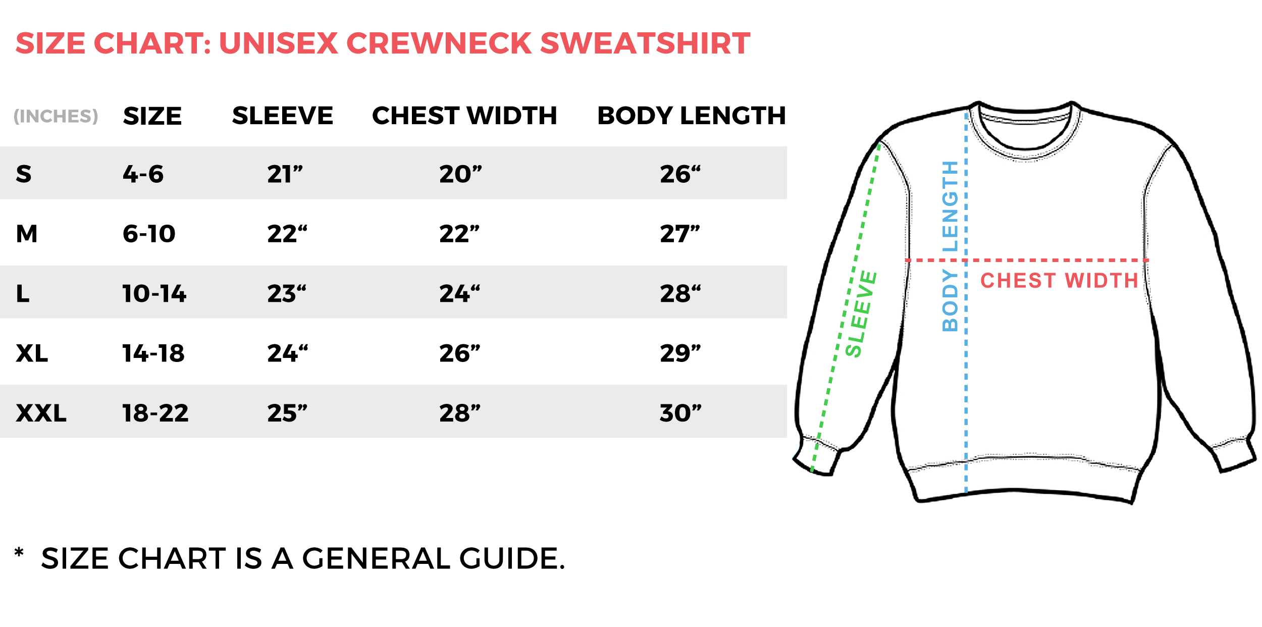 champion pants size chart