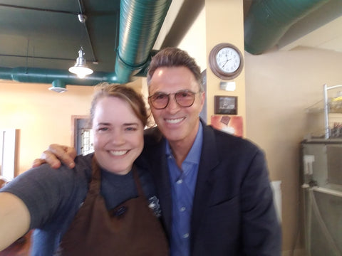 Tim Daly visit to The Meeting Place coffee shop in Lima
