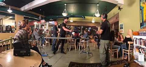 Movie filming at The Meeting Place coffee shop in Lima