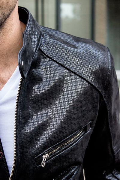 pdcollection leather jacket mens shiny 