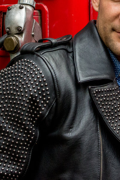 pdcollection leather jacket studs