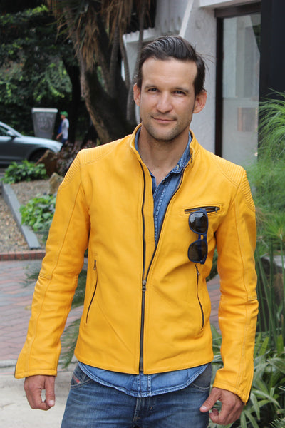 pdcollection yellow leather jacket