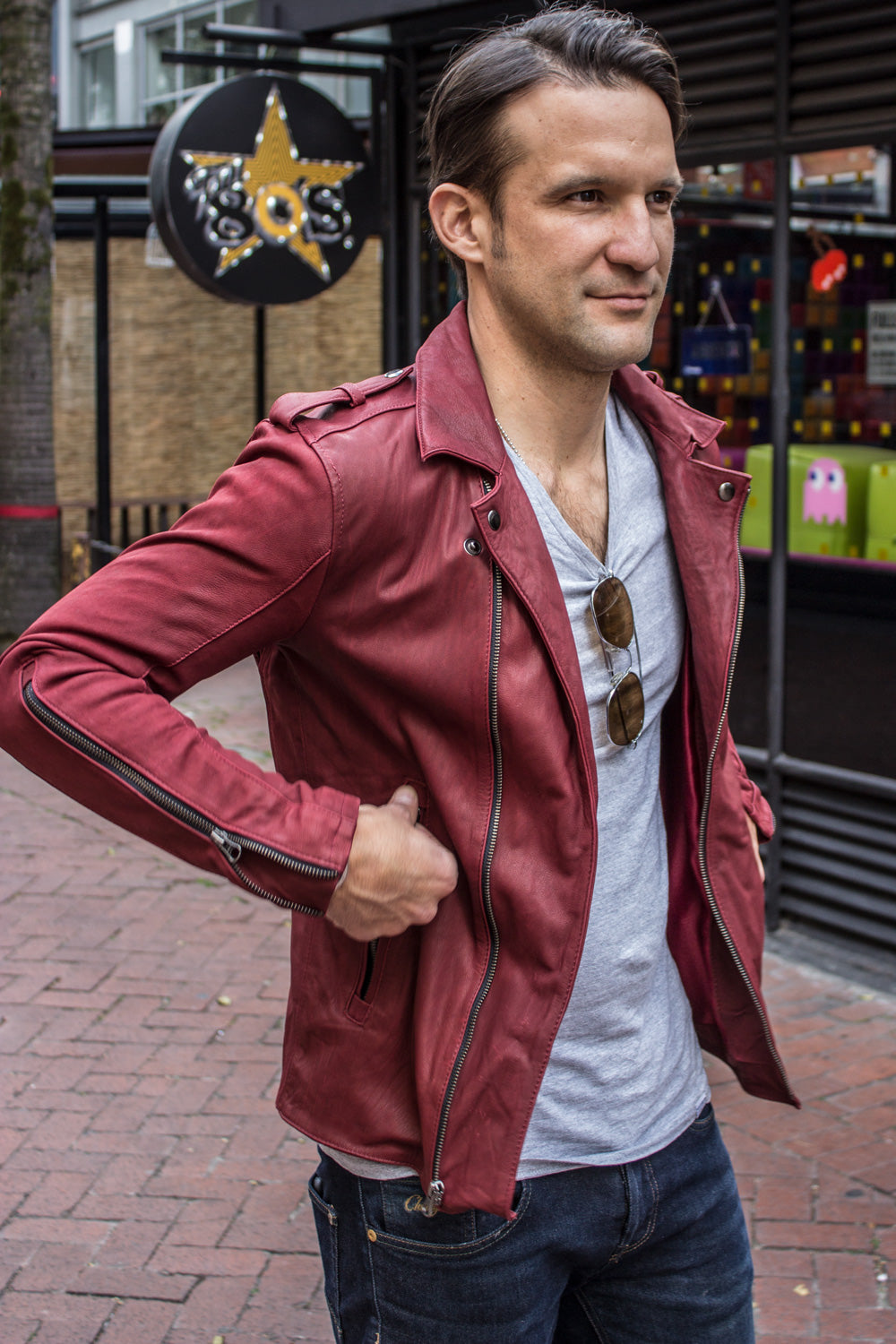 MELBOURNE LT Lightweight Leather Jacket - Special Edition - Burgundy ...