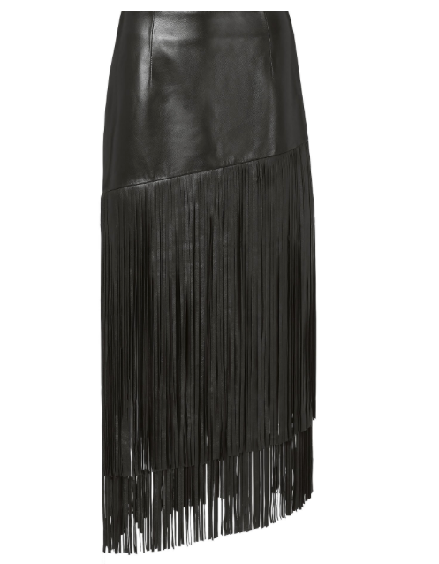 Leather Accessory Skirt Frenges in Black Calfskin– PDCollection ...