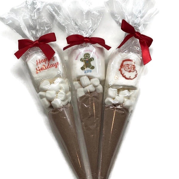 Valentines Day Gift Idea. Hot Chocolate Cone. Heart Shaped Marshmallows.  Fun Winter Food. Snow Day Treats. Red Bow. Classmate Cards -  Norway