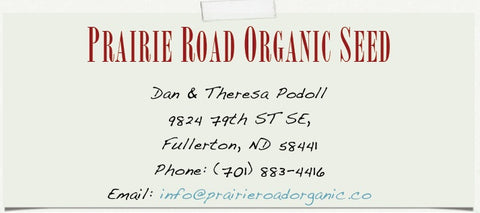 Contact us at Prairie Road Organic Seed