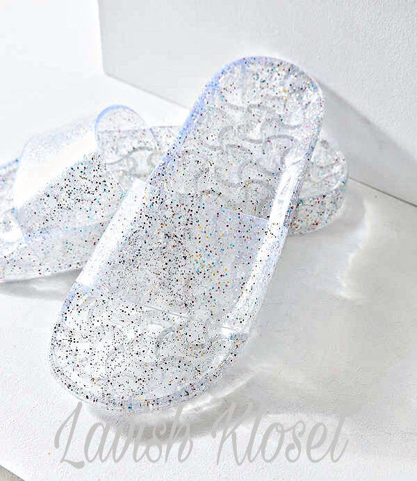 clear glitter slides