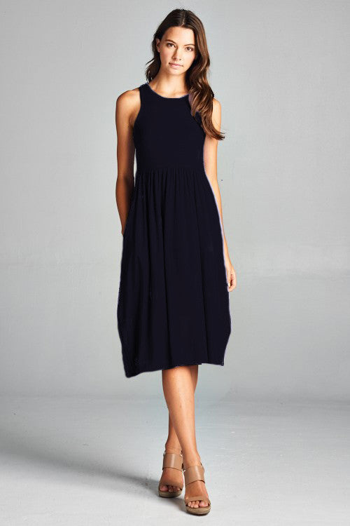 black racerback midi dress