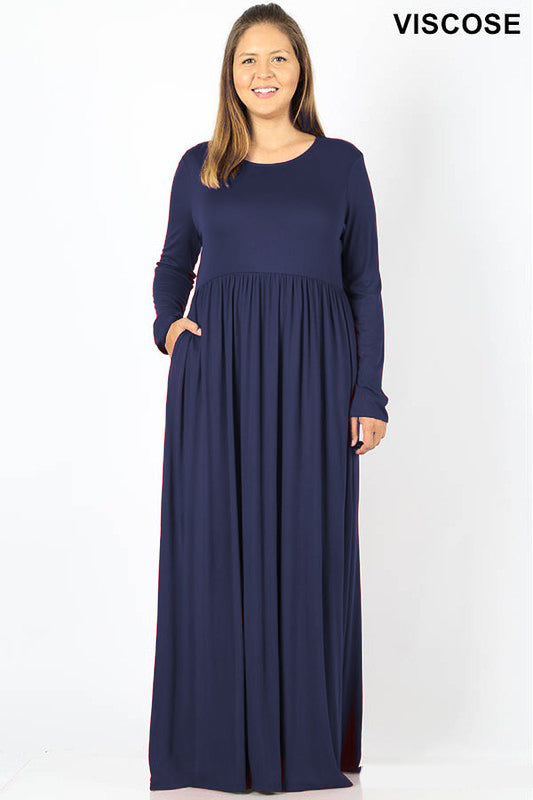 long sleeve maxi dress in store