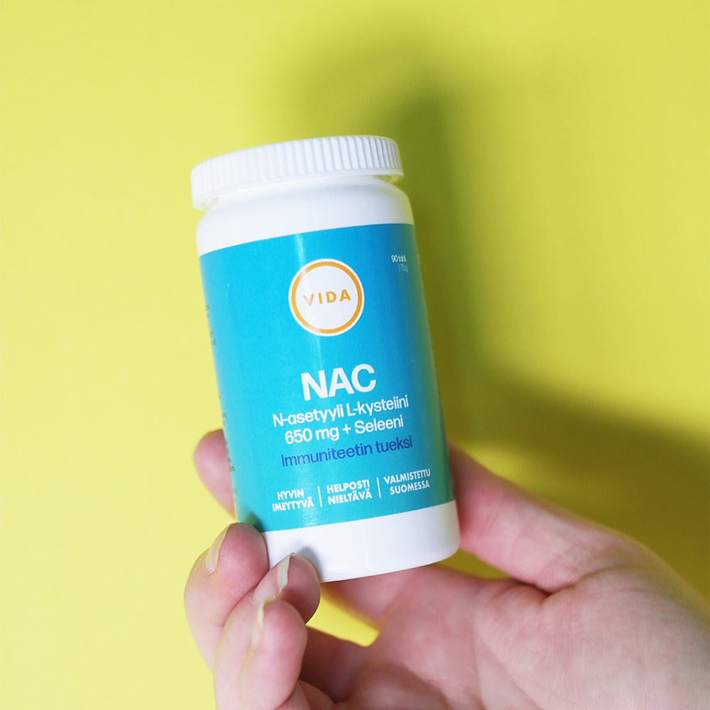 Vida NAC 650 mg + Seleeni tukee immuunipuolustusta ja maksan toimintaa