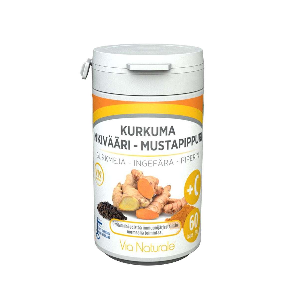 Kurkuma - Inkivääri - Mustapippuri + C-vitamiini | Kotimainen ??  €