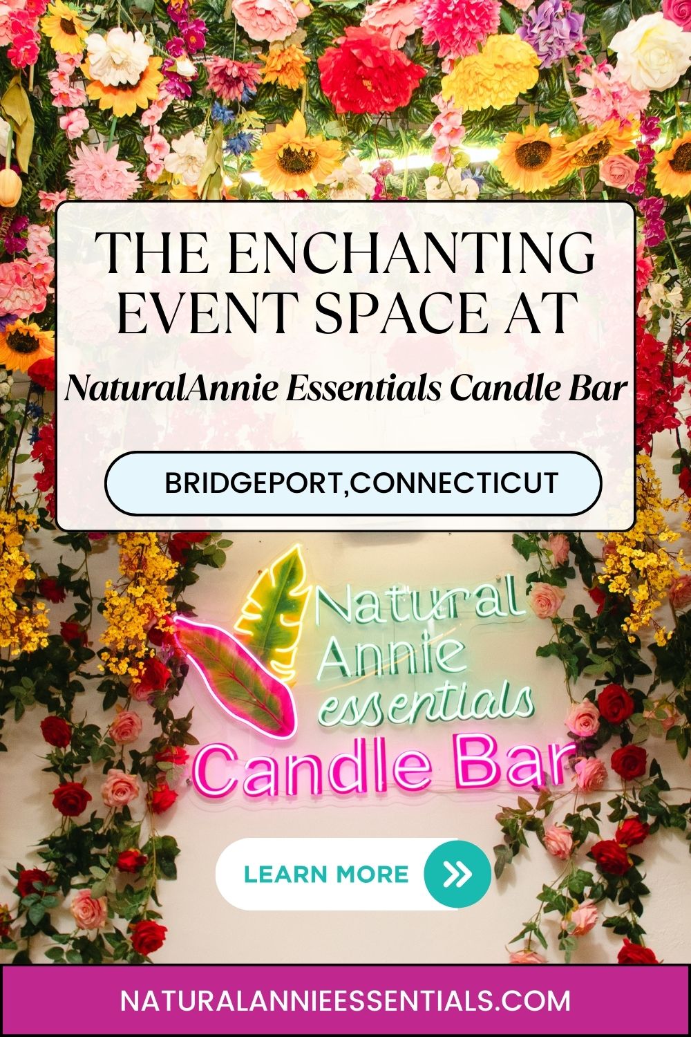 The Enchanting Event Space at NaturalAnnie Essentials Candle Bar in Bridgeport, Connecticut