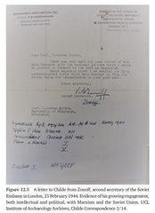Figure 12.5 A letter to Childe from Zonoff, second secretary of the Soviet Embassy in London, 21 February 1944. Evidence of his growing engagement, both intellectual and political, with Marxism and the Soviet Union. UCL Institute of Archaeology Archives, Childe Correspondence 1/14.