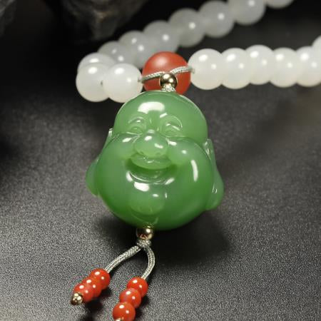 Natural jade carving Siberian nephrite jade Buddha