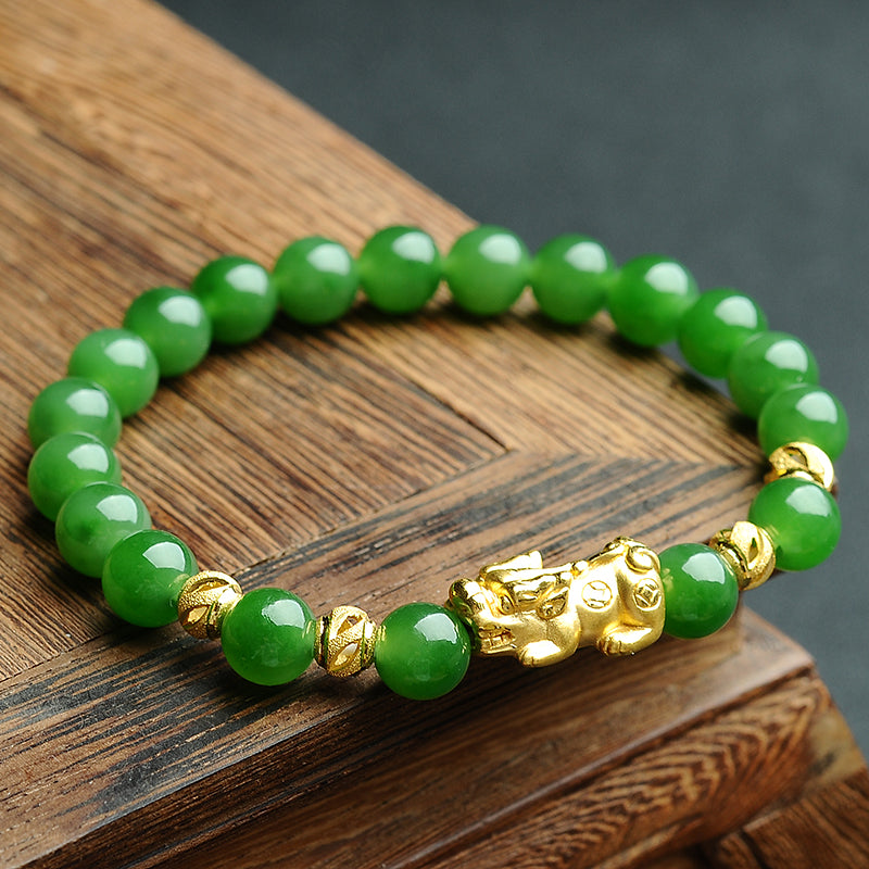 jade and gold bangle