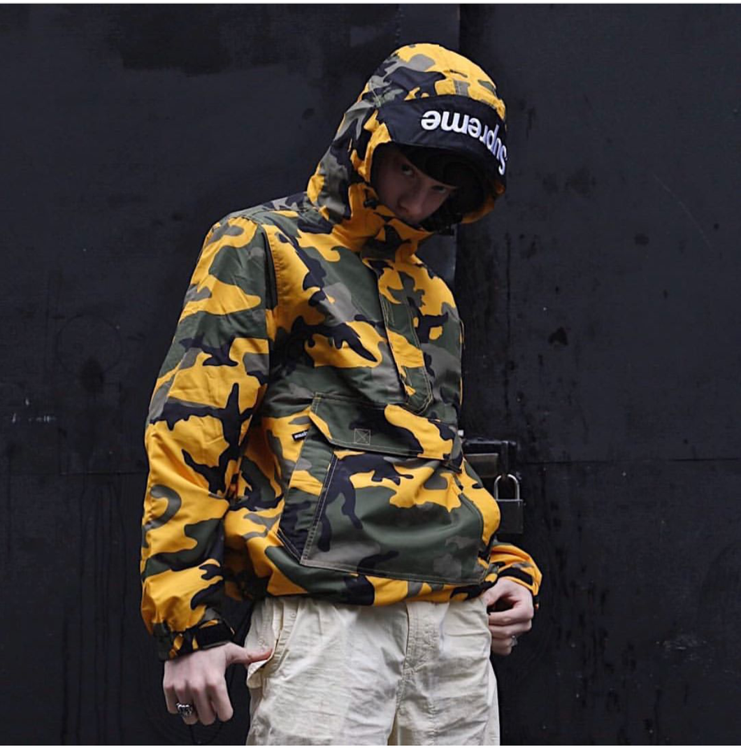 half zip camo pullover