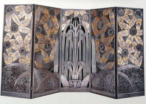 Japonism - Art Deco copper and steel screen Oasis, by Edgar Brandt (1925)