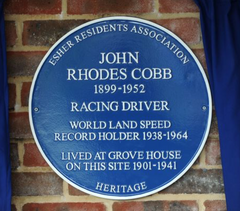 John Rhodes Cobb Blue Plaque in Esher