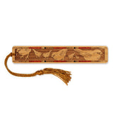 Feeding Chickadees, Engraved Wooden Bookmark with Tassel