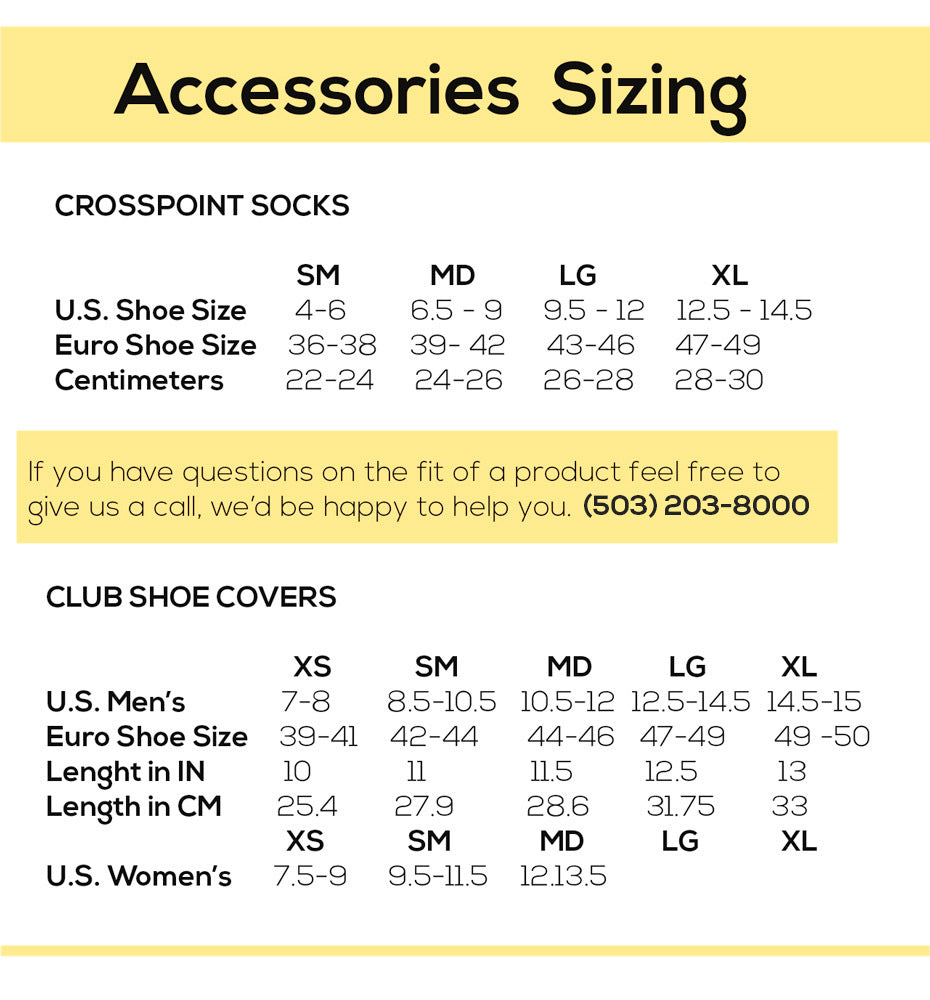 Elite Socks Size Chart