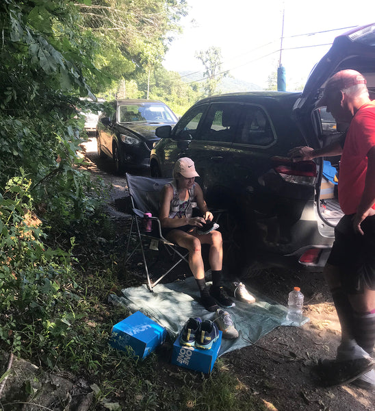 Changing shoes on the AT