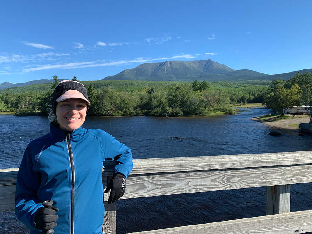 My final day on the trail, crossing Abol Bridge before climbing Katahdin (the mountain in the background)