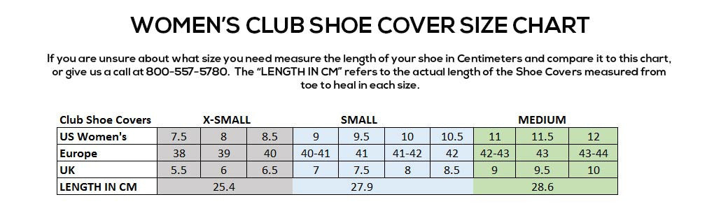 Shoe Cover Size Chart