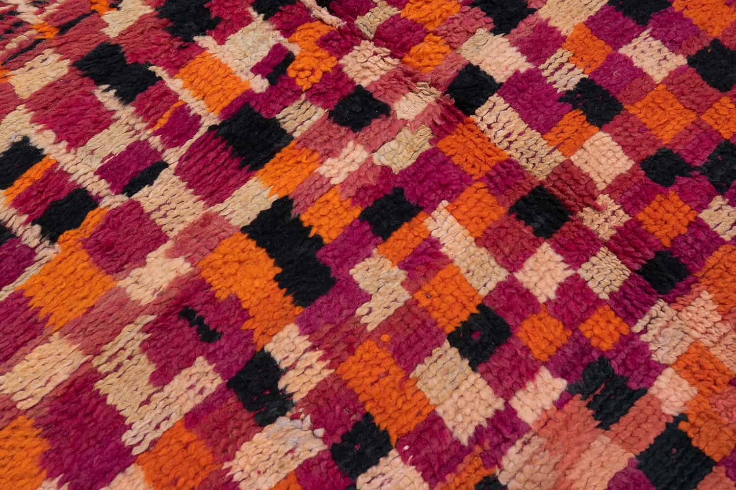 Checkerboard pattern on Boujad rug